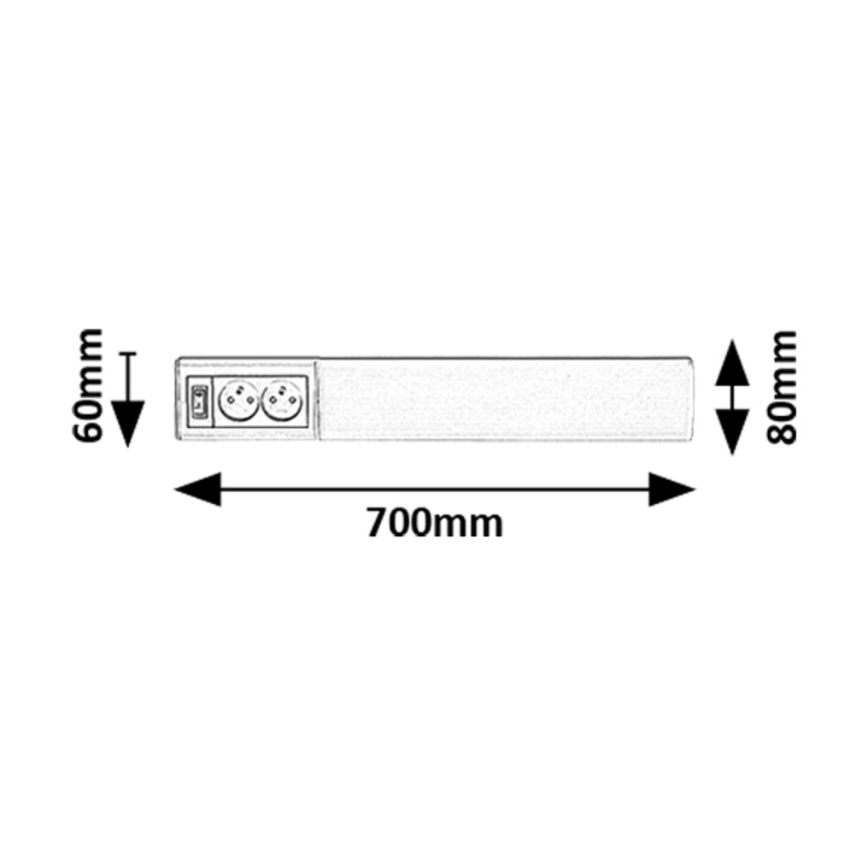 Rabalux - LED-Küchenunterbauleuchte mit Steckdosen LED/15W/230V 4000K 70 cm weiß