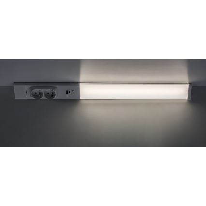 Rabalux - LED-Küchenunterbauleuchte mit Steckdosen LED/18W/230V 4000K 60 cm weiß