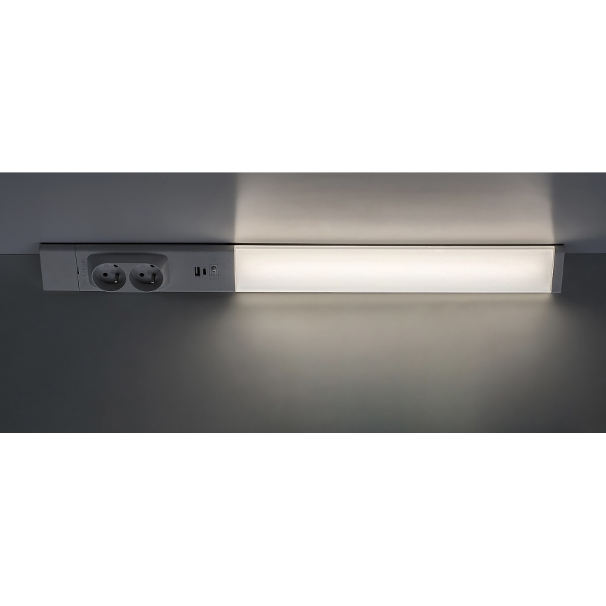 Rabalux - LED-Küchenunterbauleuchte mit Steckdosen LED/18W/230V 4000K 60 cm weiß