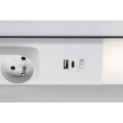 Rabalux - LED-Küchenunterbauleuchte mit Steckdosen LED/18W/230V 4000K 60 cm weiß
