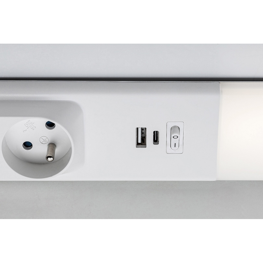 Rabalux - LED-Küchenunterbauleuchte mit Steckdosen LED/18W/230V 4000K 60 cm weiß