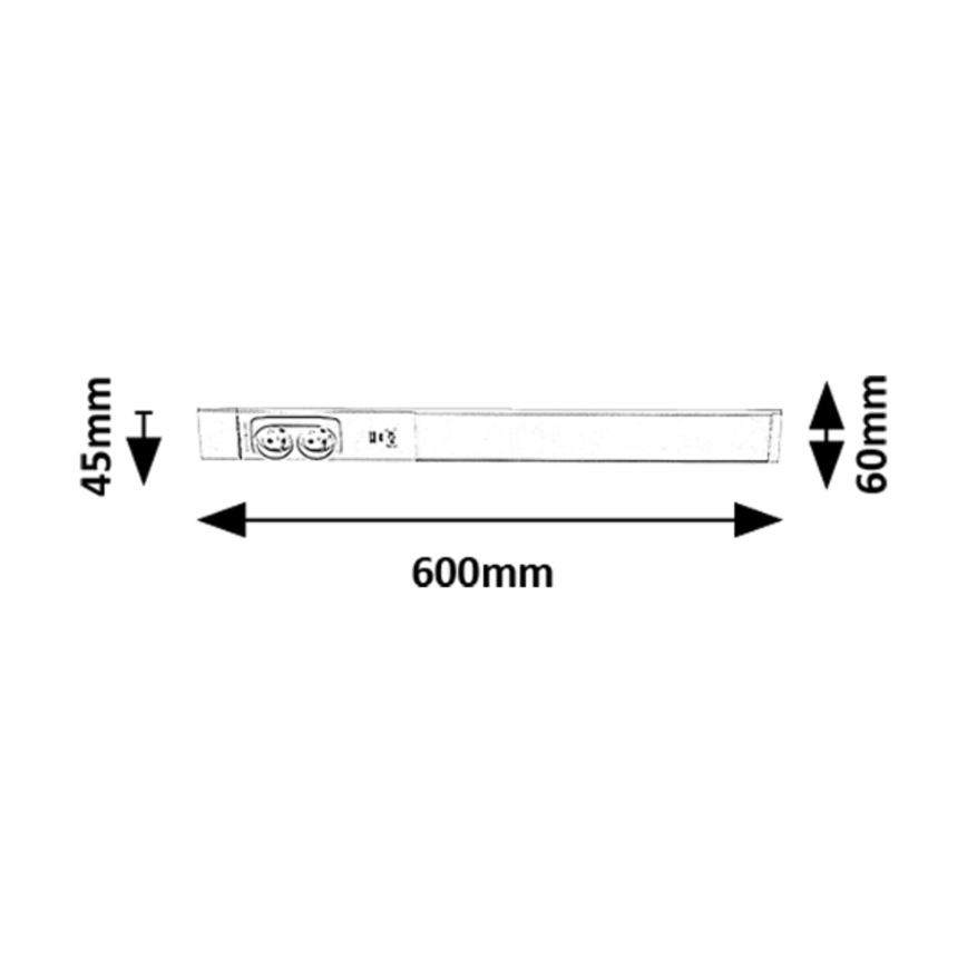 Rabalux - LED-Küchenunterbauleuchte mit Steckdosen LED/18W/230V 4000K 60 cm weiß