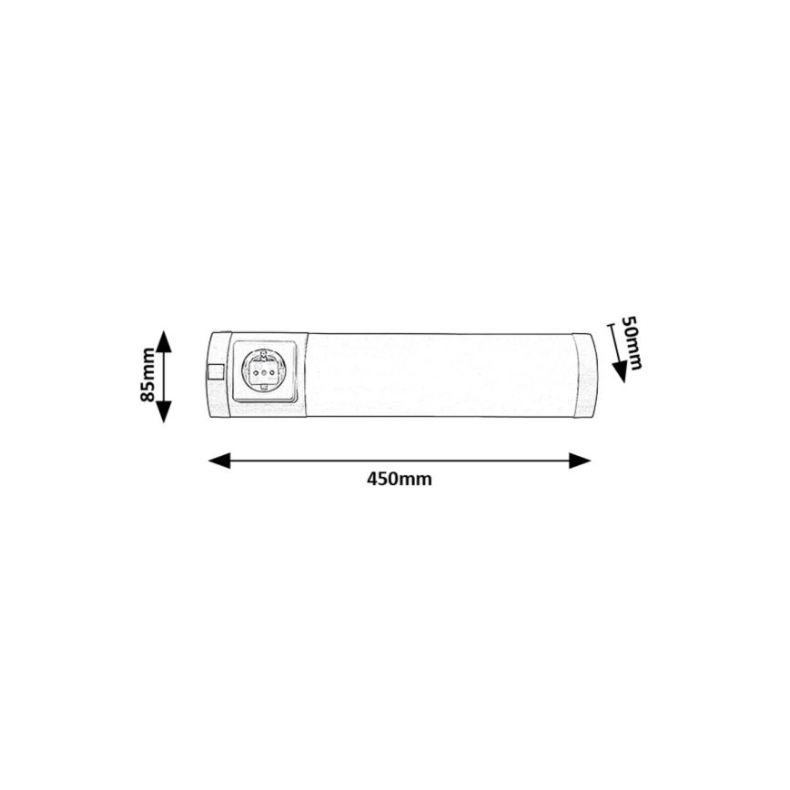 Rabalux - LED-Küchenunterbauleuchte mit Steckdose LED/5W/230V 4000K 45 cm matt Chrom