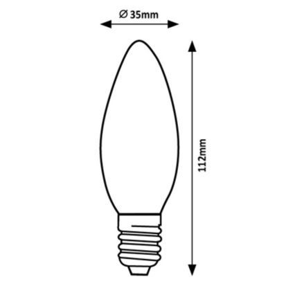 Rabalux - LED-Glühbirne C35 E14/2W/230V 3000K Energieklasse A