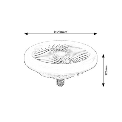 Rabalux - LED-Lampe mit Ventilator SMD E27/16W/230V