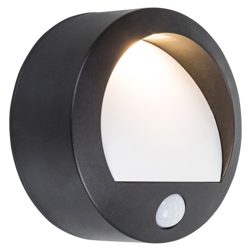 LED Außen-Wandleuchte mit Sensor LED/1,5W/3xAA IP44 schwarz