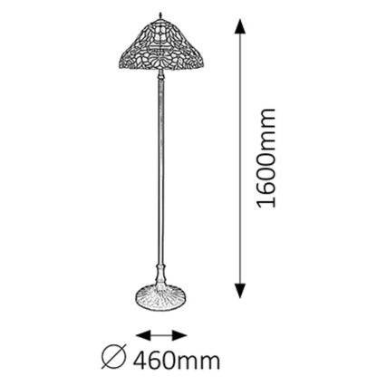 Rabalux - Tiffany Stehlampe 2xE27/60W/230V