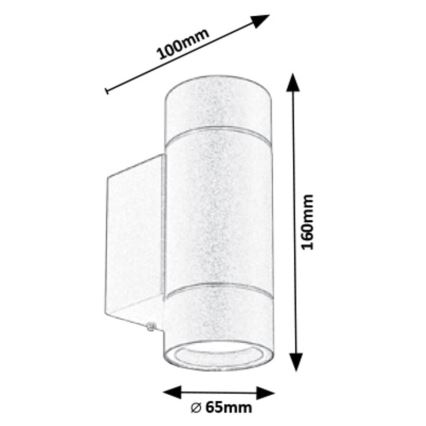 Rabalux - Außen Wandbeleuchtung 2xGU10/10W/230V IP54 grau