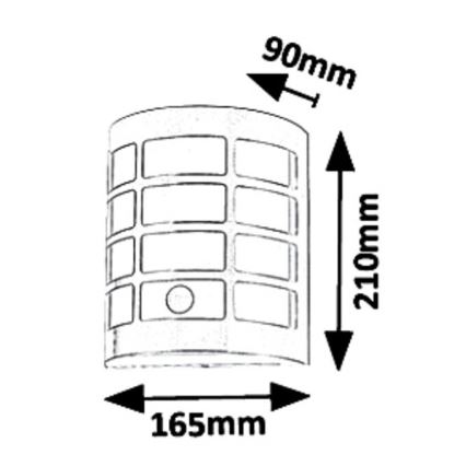 Rabalux 8800 - Außen-Wandleuchte mit Sensor SEVILLA 1xE27/11W/230V IP44