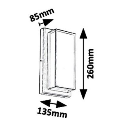 Rabalux 8830 - LED Auβen-Wandbeleuchtung ANDORRA LED/12W/230V IP54