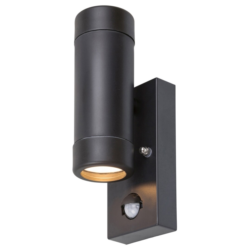 Rabalux - Außenwandleuchte mit Sensor 2xGU10/10W/230V schwarz IP44