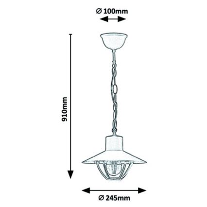 Rabalux - Außenkronleuchter 1xE27/10W/230V IP44