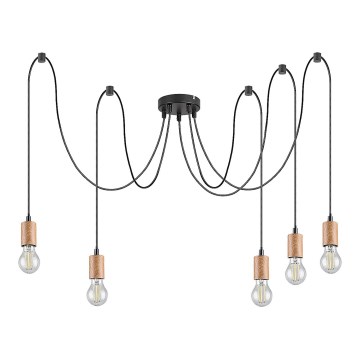 Rabalux - Deckenleuchte an Kabel 5xE27/60W/230V Spinne Buche
