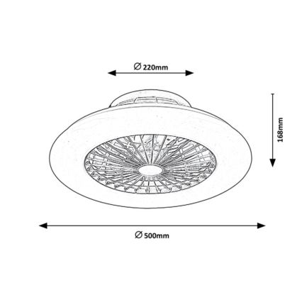 Rabalux - Dimmbare LED-Deckenleuchte mit Ventilator LED/30W/230V 3000-6500K + Fernbedienung