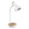 Rabalux - Dimmbarer Touch-Tischleuchte mit kabelloser Ladefunktion 1xE14/25W/230V Gummibaum