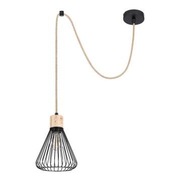 Rabalux - Hängeleuchte an Kabel 1xE27/40W/230V schwarz/Buche