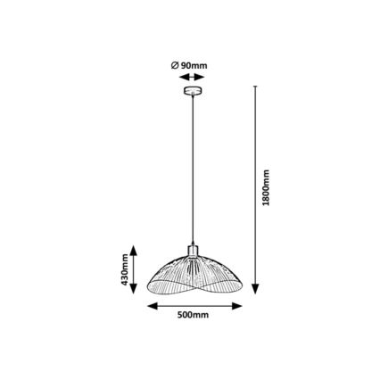 Rabalux - Kronleuchter an Schnur 1xE27/60W/230V