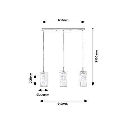 Rabalux - Kronleuchter an Schnur 3xE14/25W/230V