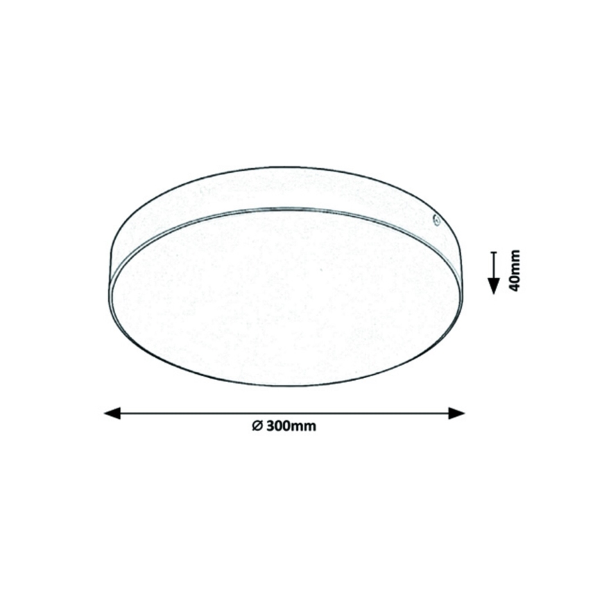 Rabalux - LED-Badezimmer-Deckenleuchte LED/24W/230V 2800K/4000K/6000K IP44 schwarz Ø 30 cm