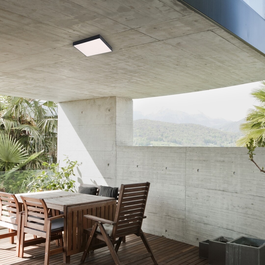 Rabalux - LED-Deckenleuchte LED/24W/230V 2800-6000K IP44 schwarz 30x30 cm