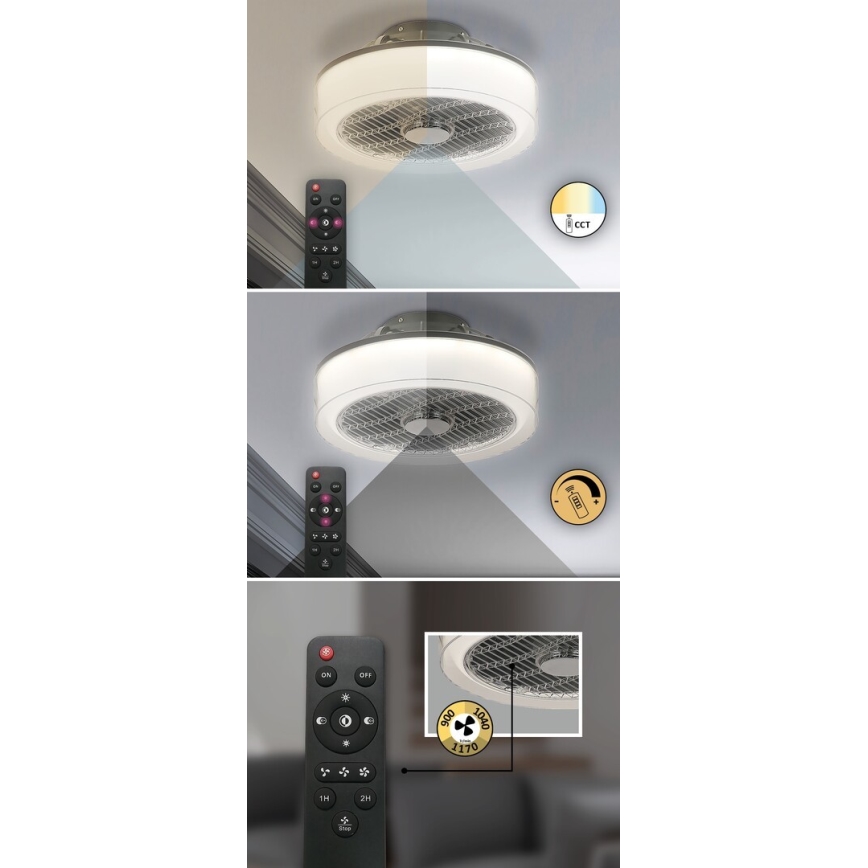 Rabalux - LED Dimmbare Deckenleuchte mit Ventilator LED/30W/230V + FB 3000-6000K