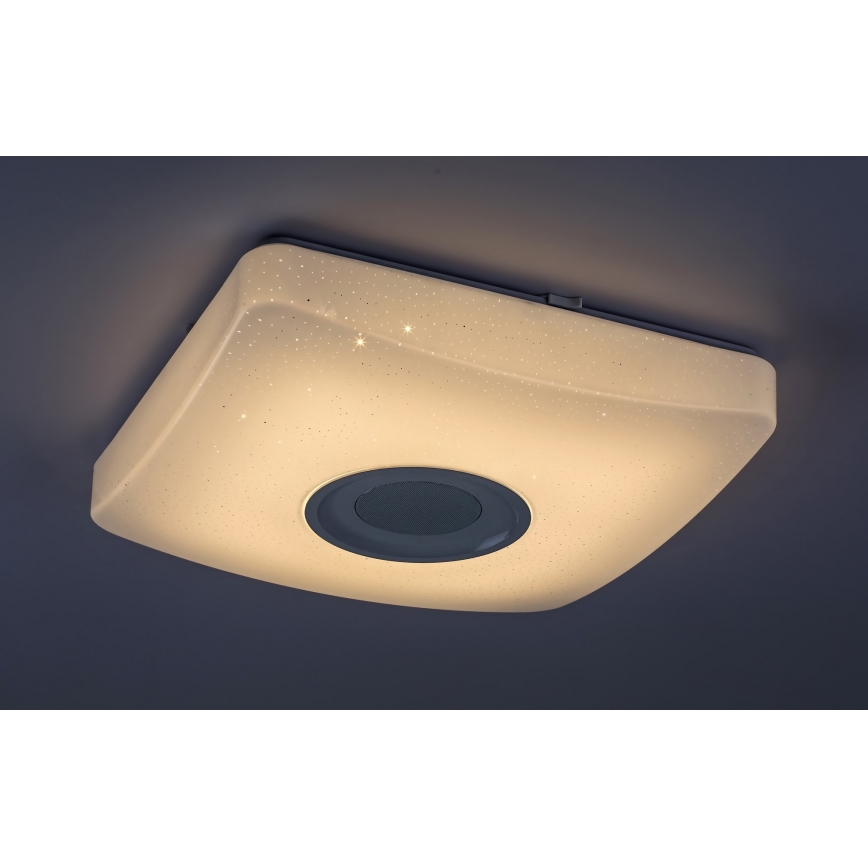 Rabalux - LED RGB dimmbare Deckenleuchte mit Lautsprecher LED/18W/230V 3000-6000K Bluetooth + Fernbedienung 36,5x36,5 cm