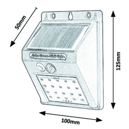 Rabalux - LED-Solar-Wandleuchte mit Sensor IP44