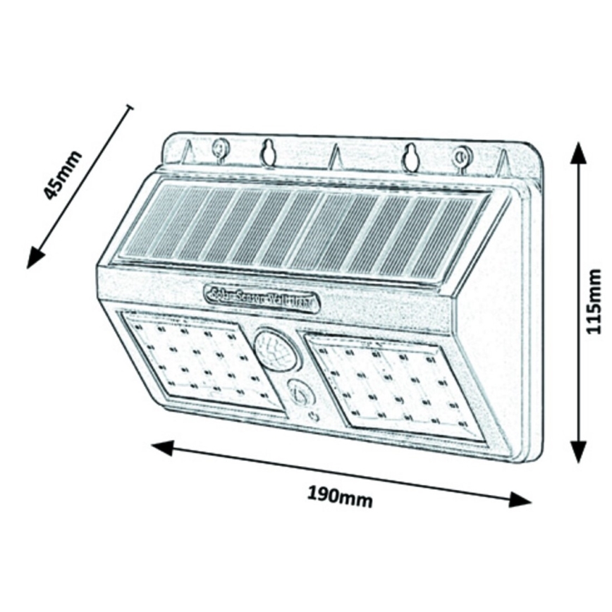 Rabalux - LED-Solar-Wandleuchte mit Sensor IP44