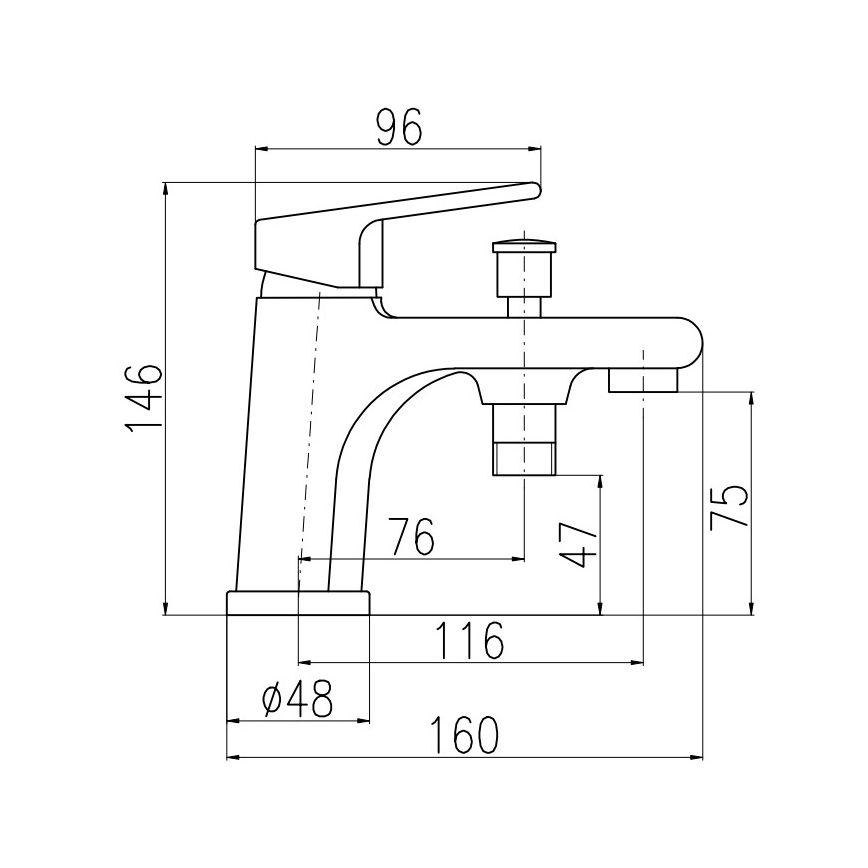 RAV Slezák CO148.0 - Badewannenarmatur COLORADO 14,6 cm glänzender Chrom