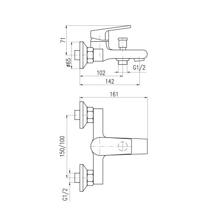 RAV Slezák CO154.5 - Wannenarmatur COLORADO, glänzender Chrom