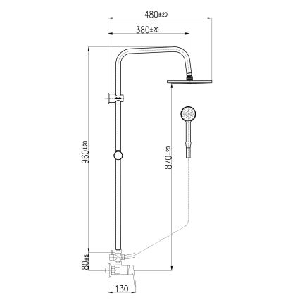 RAV Slezák CO182.5/7 - Duschset mit Mischbatterie COLORADO, glänzender Chrom