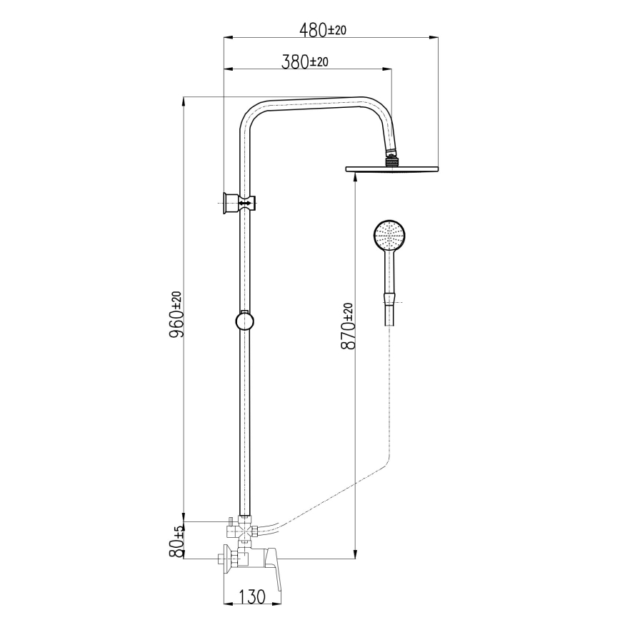 RAV Slezák CO182.5/7 - Duschset mit Mischbatterie COLORADO, glänzender Chrom