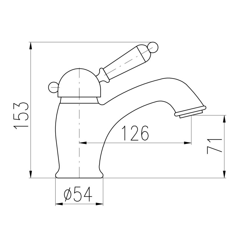 RAV Slezák L526.0CMAT - Waschtischarmatur LABE RETRO 15,3 cm matt schwarz