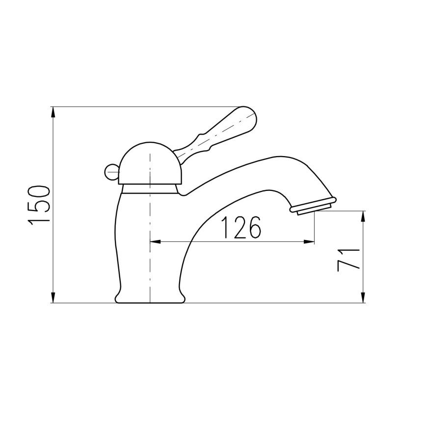 RAV Slezák L527.0SM - Waschtischarmatur + Ablaufgarnitur LABE RETRO 15 cm Antikmessing