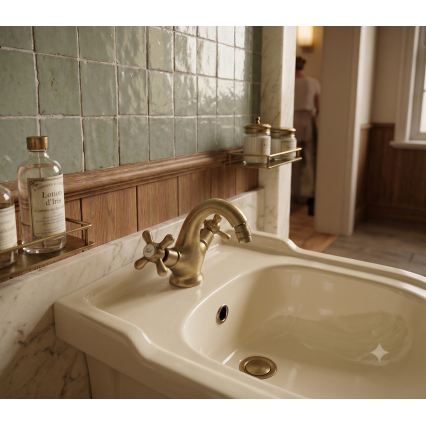 RAV Slezák MK143.0SM - Bidet-Armatur + Ablaufgarnitur MORAVA RETRO 16 cm Antikmessing