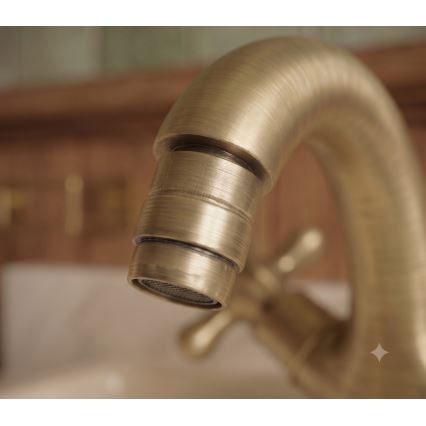 RAV Slezák MK143.0SM - Bidet-Armatur + Ablaufgarnitur MORAVA RETRO 16 cm Antikmessing