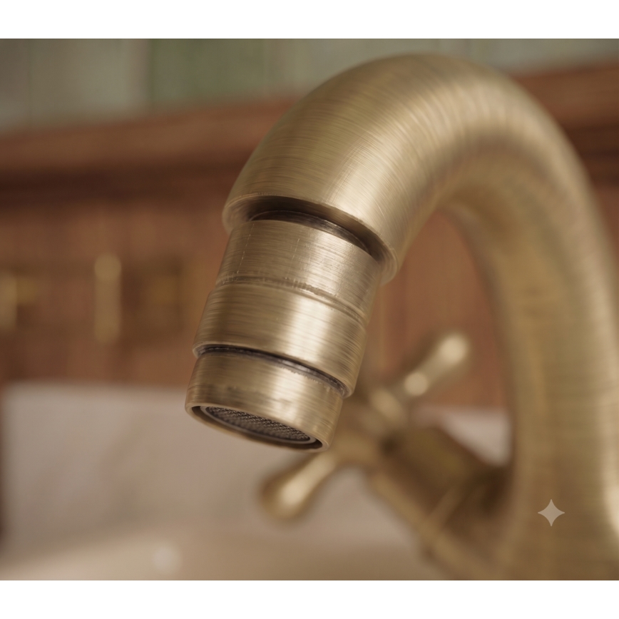 RAV Slezák MK143.0SM - Bidet-Armatur + Ablaufgarnitur MORAVA RETRO 16 cm Antikmessing