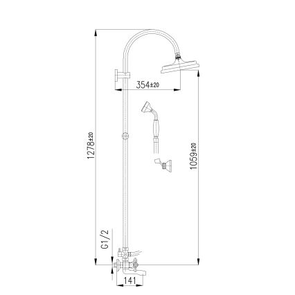 RAV Slezák MK154.5/3 - Badewannenset mit Mischbatterie MORAVA, Hochglanzchrom