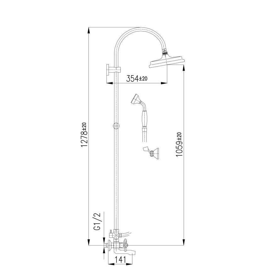 RAV Slezák MK154.5/3 - Badewannenset mit Mischbatterie MORAVA, Hochglanzchrom