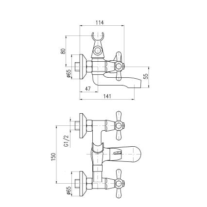 RAV Slezák MK154.5 - Wannenarmatur MORAVA, hochglanzverchromt