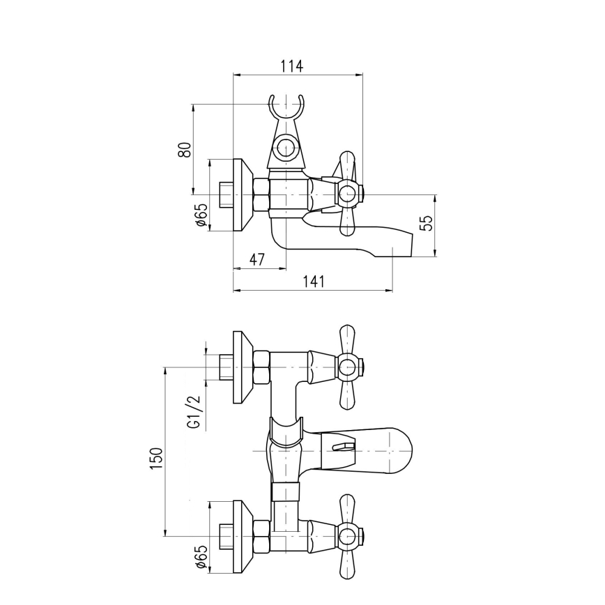 RAV Slezák MK154.5 - Wannenarmatur MORAVA, hochglanzverchromt
