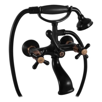 RAV Slezák MK159.5/2CMATSM - Badewannen-Set mit Armatur MORAVA RETRO schwarz/messing