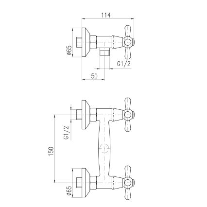 RAV Slezák MK180.5 - Duscharmatur MORAVA, Hochglanz-Chrom