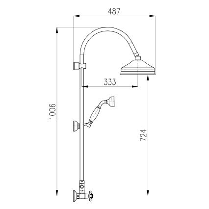 RAV Slezák MK181.5/3SM - Duschgarnitur mit Mischbatterie MORAVA RETRO, Antikmessing
