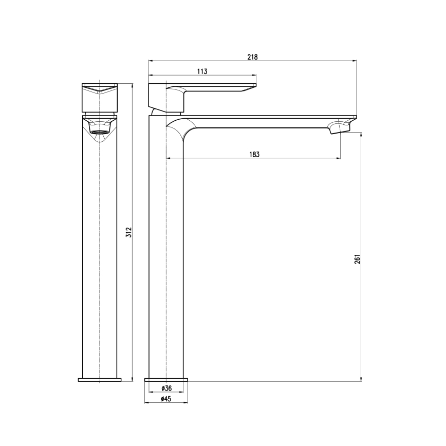 RAV Slezák NL130.0MGK - Waschtischarmatur NIL 31,2 cm, gebürstetes Grau