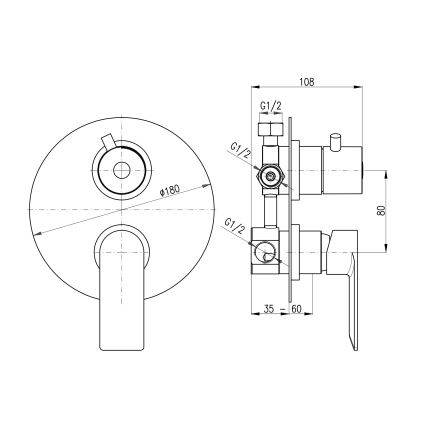 RAV Slezák NL187.3 - Unterputz-Duscharmatur NIL, glänzender Chrom