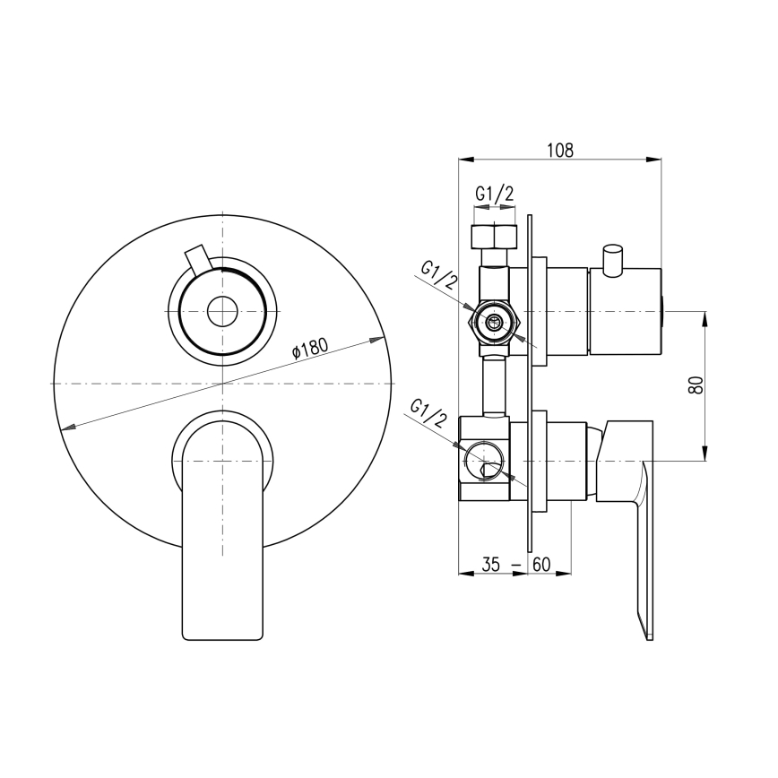 RAV Slezák NL187.3 - Unterputz-Duscharmatur NIL, glänzender Chrom