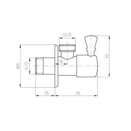 RAV Slezák RV0112Z - Eckventil RETRO glänzendes Gold
