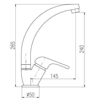 RAV Slezák SA006.0/3 - Spültischarmatur SAZAVA 26,5 cm Hochglanz-Chrom