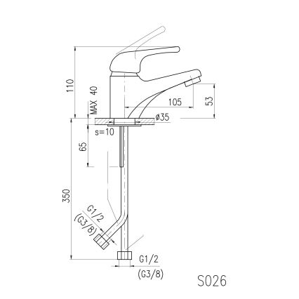 RAV Slezák SA026.0 - Waschtischarmatur SAZAVA 11,5 cm in glänzendem Chrom